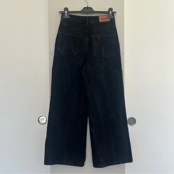 Sézane Le Crop Jeans – High Waisted Wide Leg – Black – Size EU 34 (US 2/XS) - Picture 3 of 13